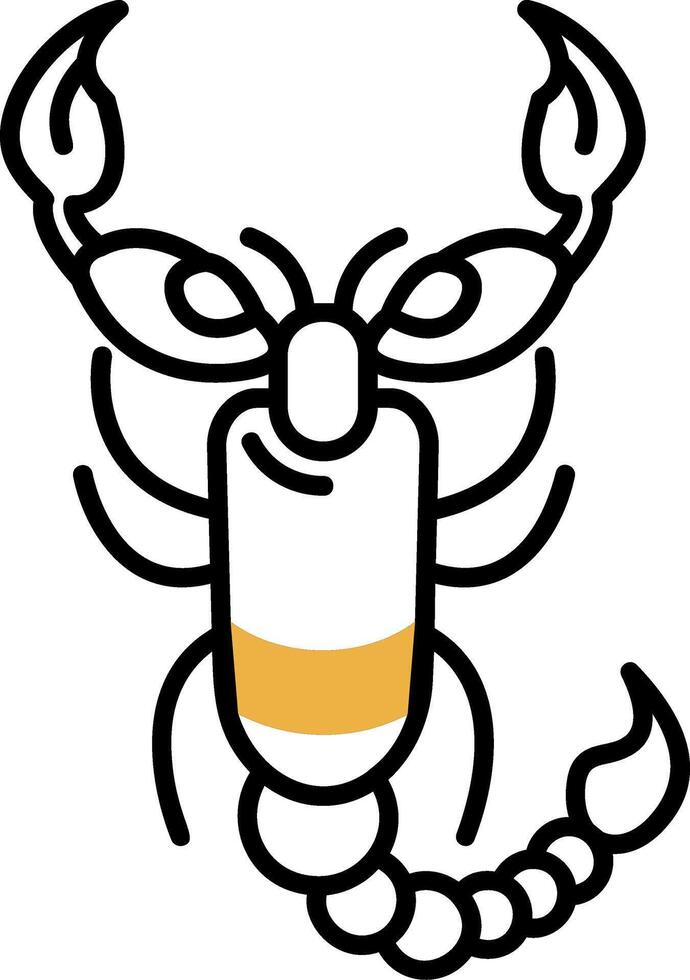 Scorpion Skined Filled Icon vector