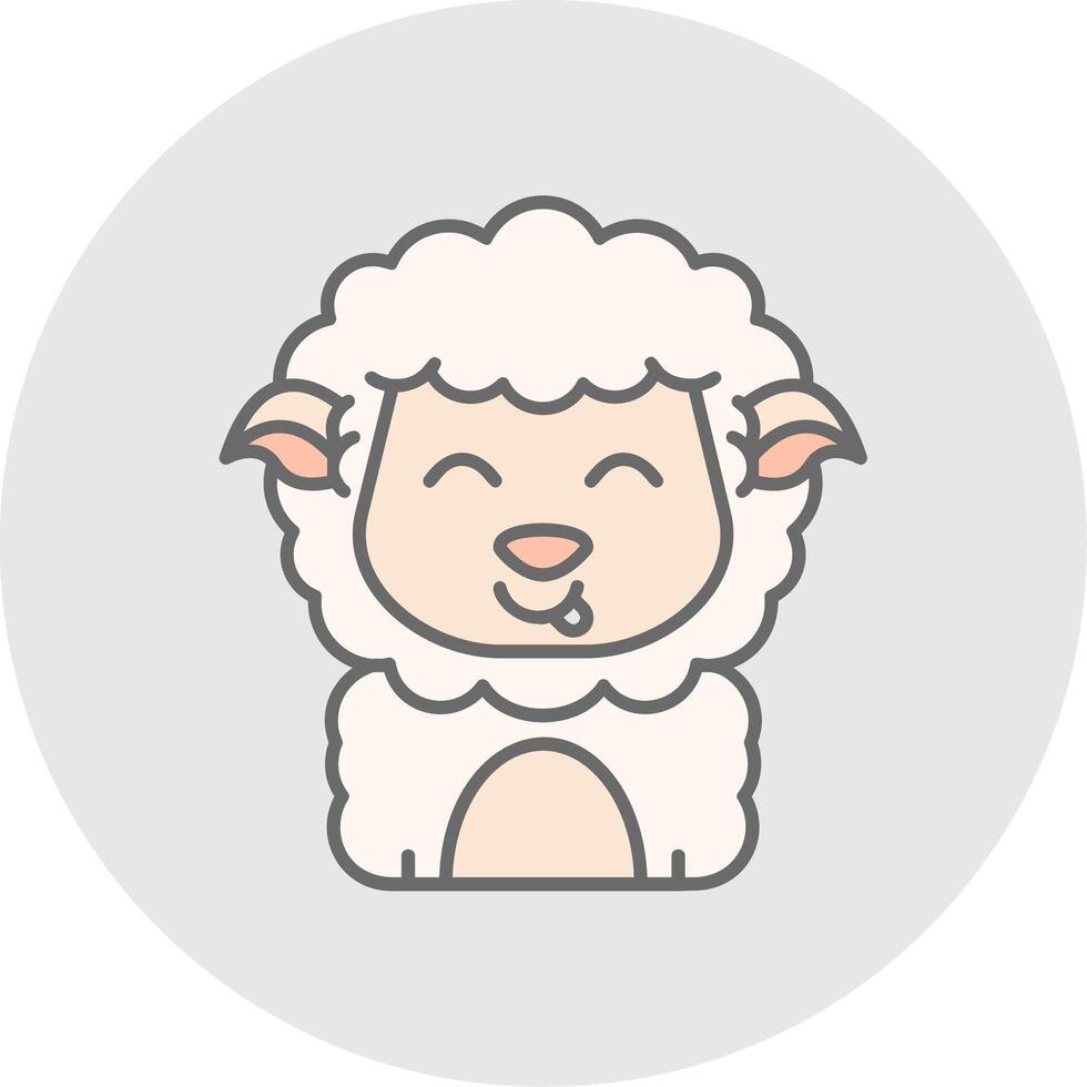 Tongue Line Filled Light Circle Icon vector