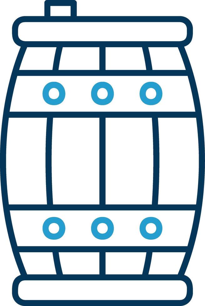 Barrel Line Blue Two Color Icon vector