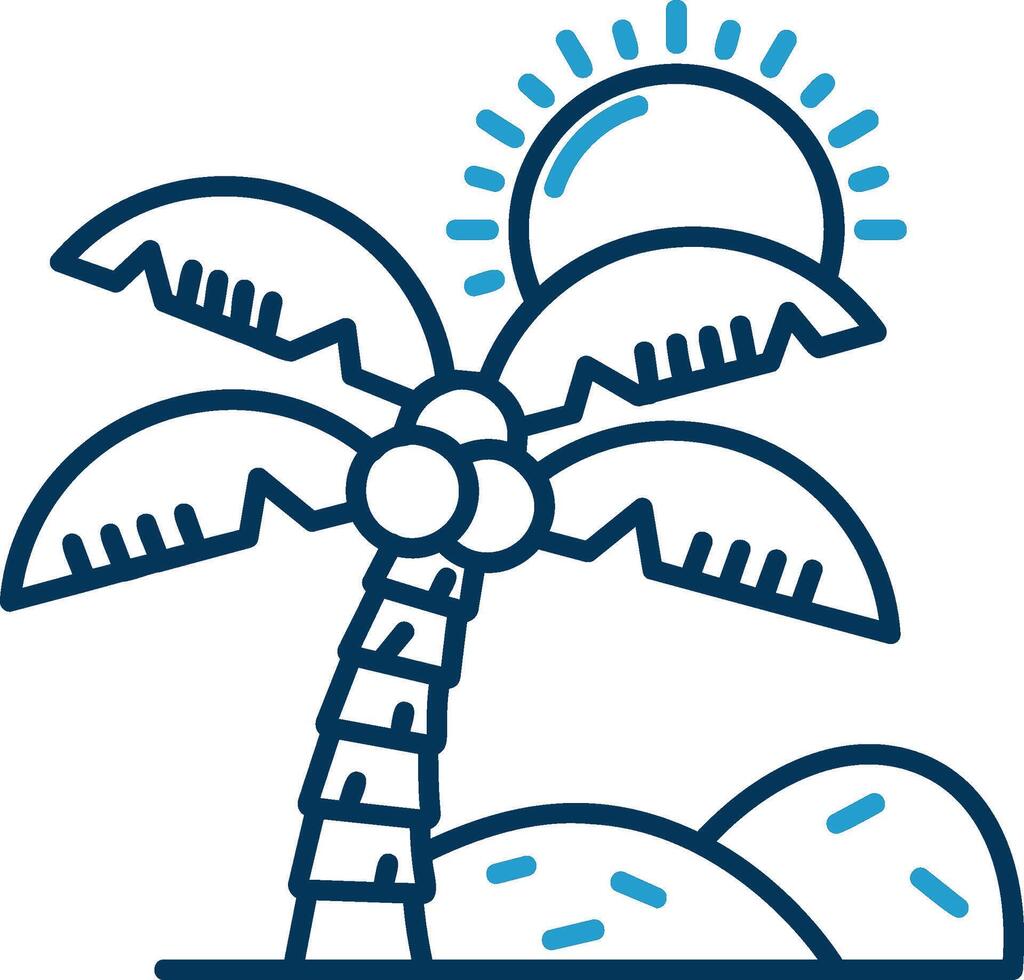 Oasis Line Blue Two Color Icon vector