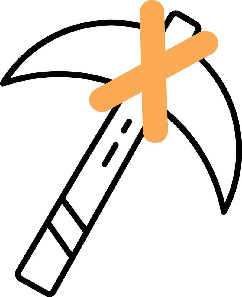 Pickaxe Skined Filled Icon vector