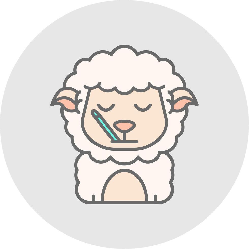 Sick Line Filled Light Circle Icon vector