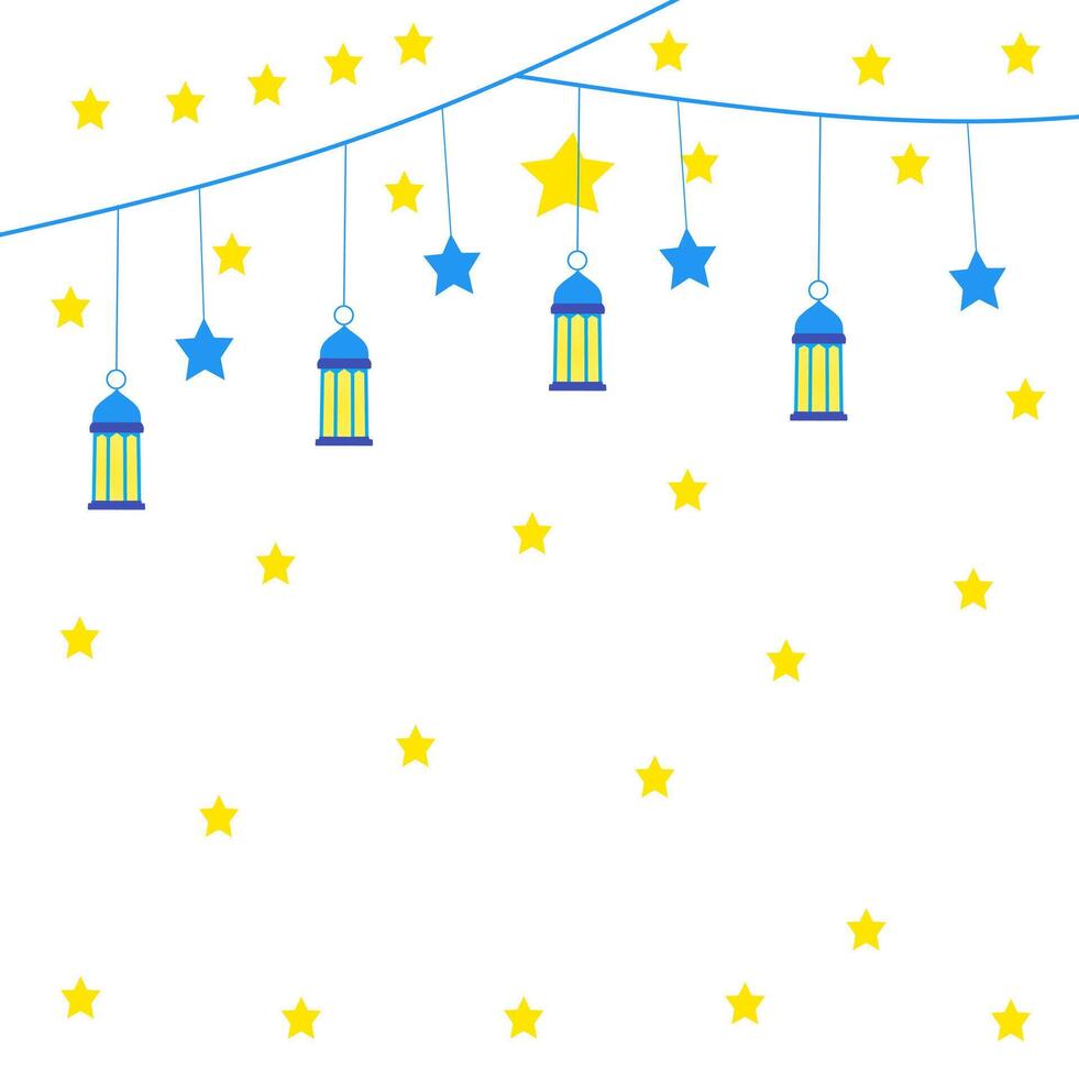 lantern and stars background vector