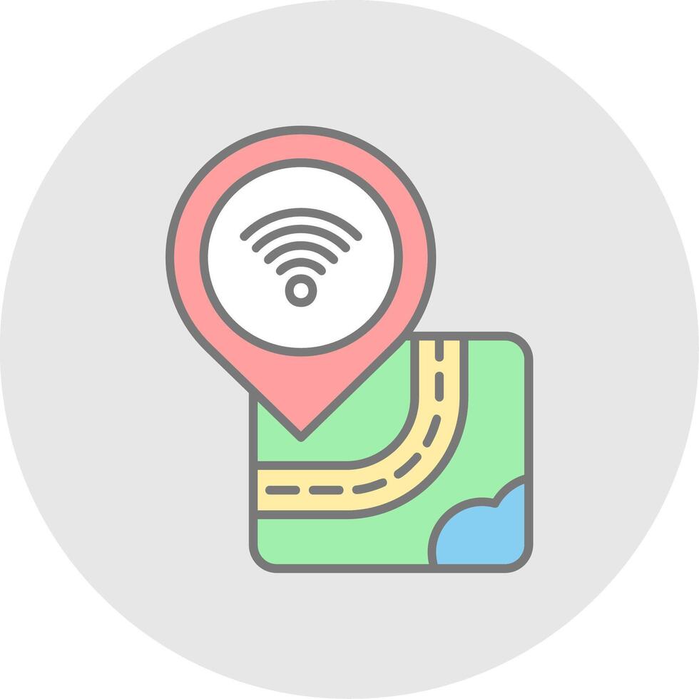 Wifi Line Filled Light Circle Icon vector