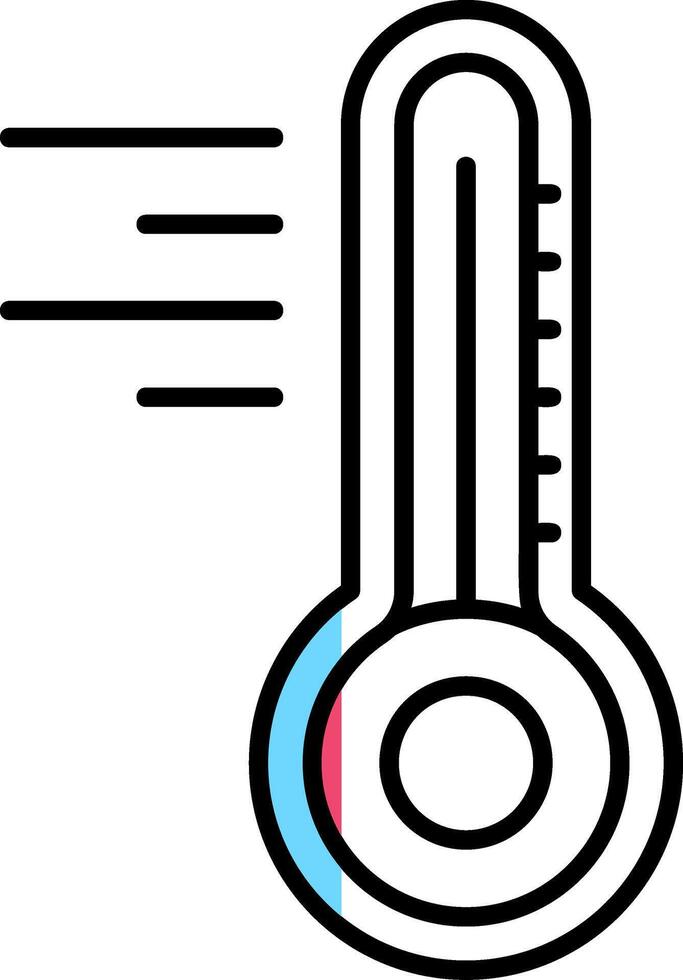 Thermometer Filled Half Cut Icon vector