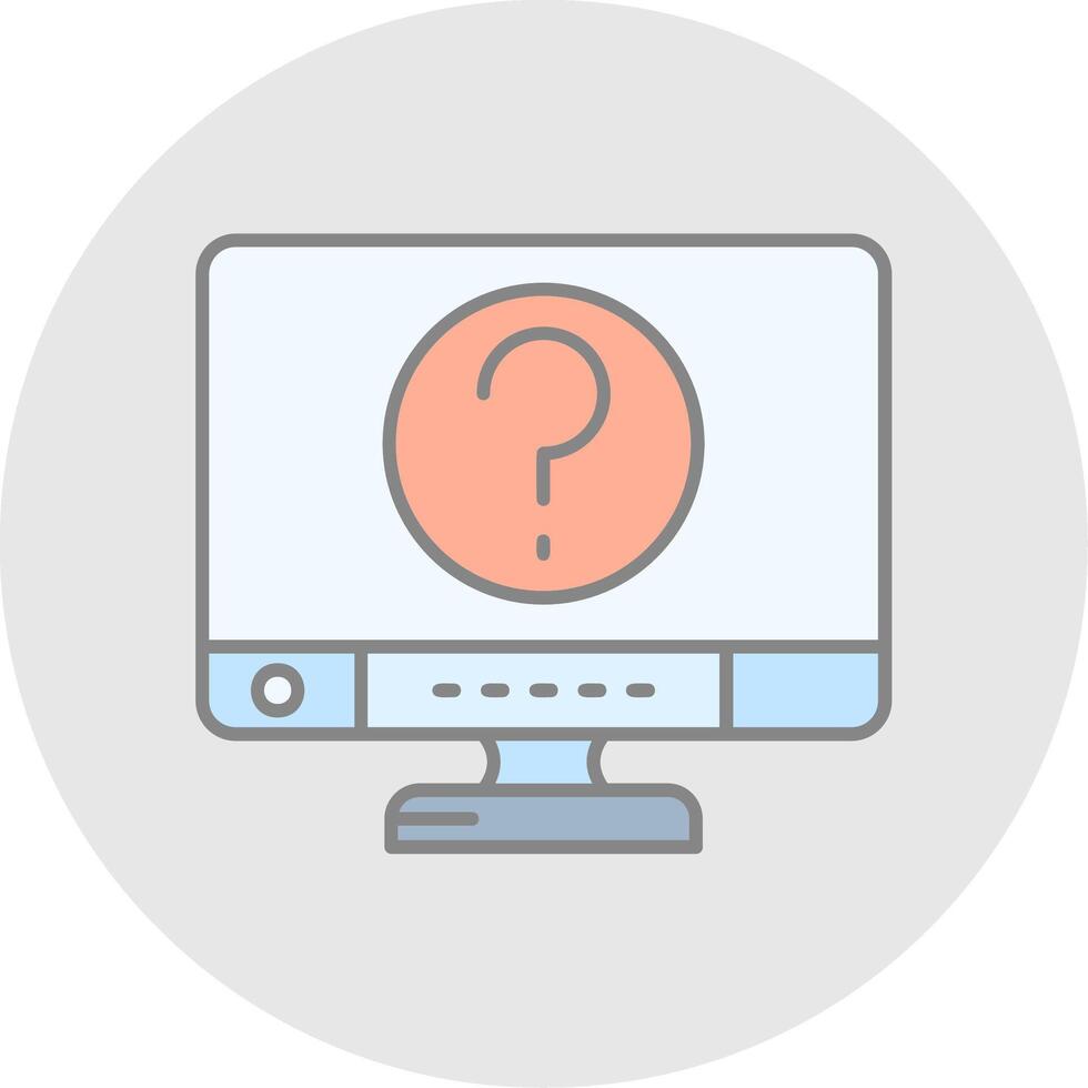 Question Line Filled Light Circle Icon vector