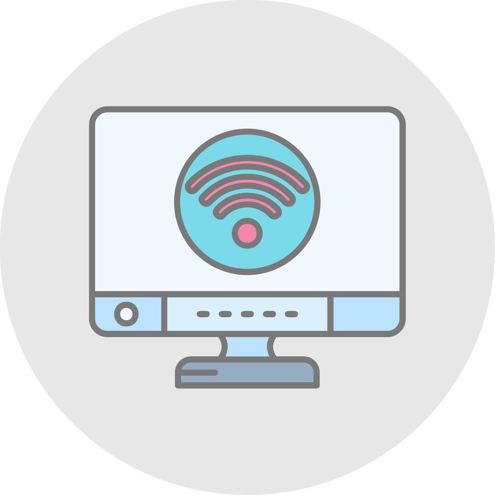 Wifi Line Filled Light Circle Icon vector