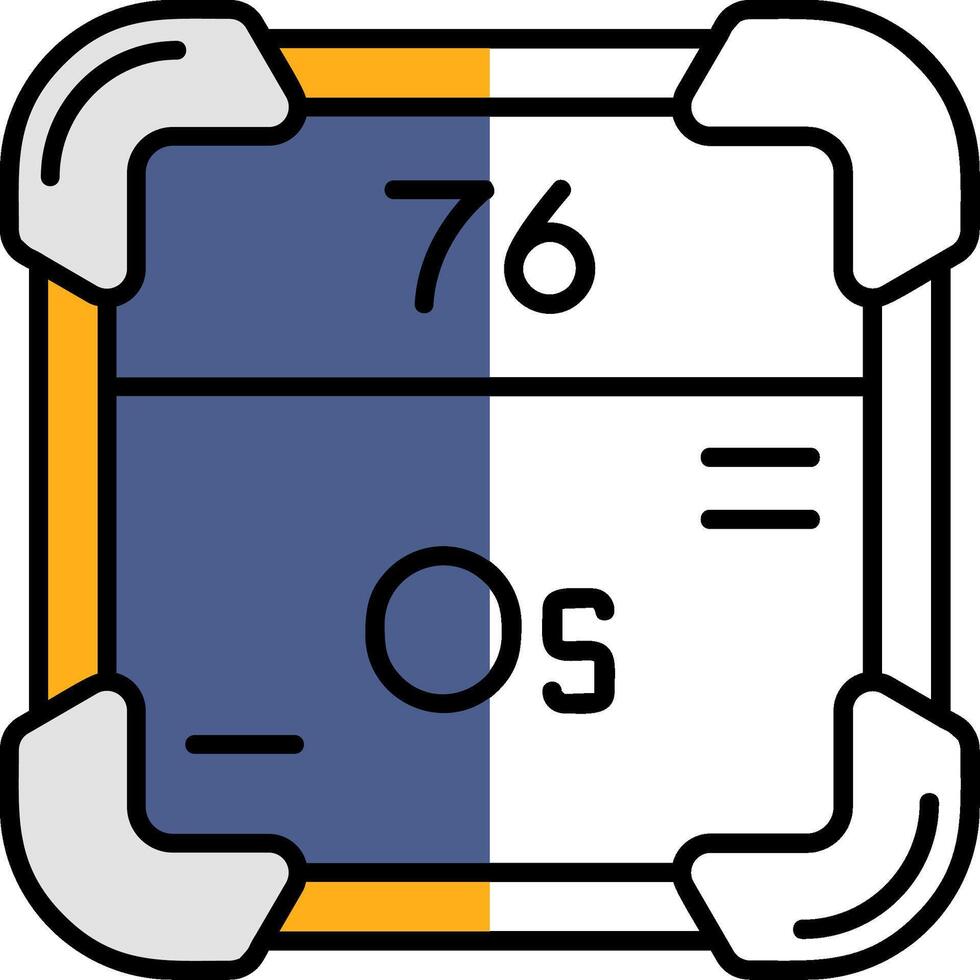 Osmium Filled Half Cut Icon vector