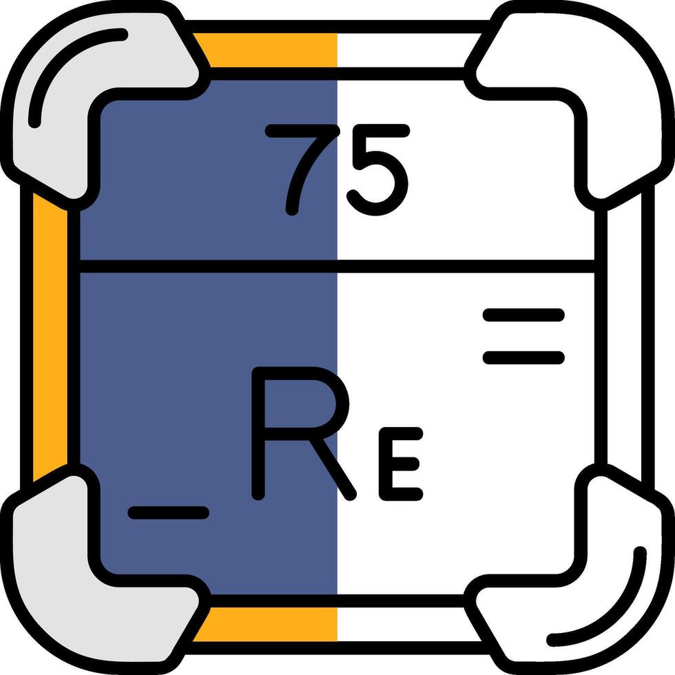 Rhenium Filled Half Cut Icon vector