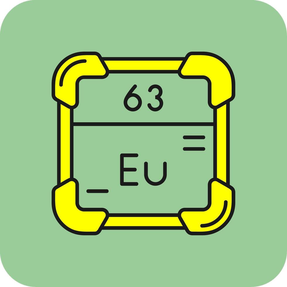 Europium Filled Yellow Icon vector