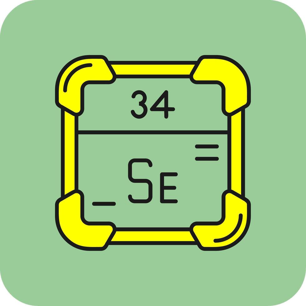 Selenium Filled Yellow Icon vector