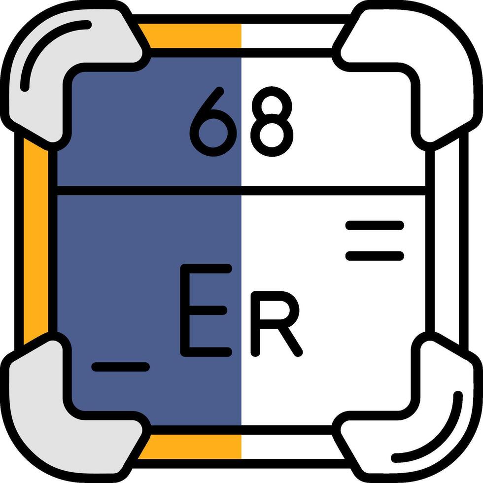 Erbium Filled Half Cut Icon vector