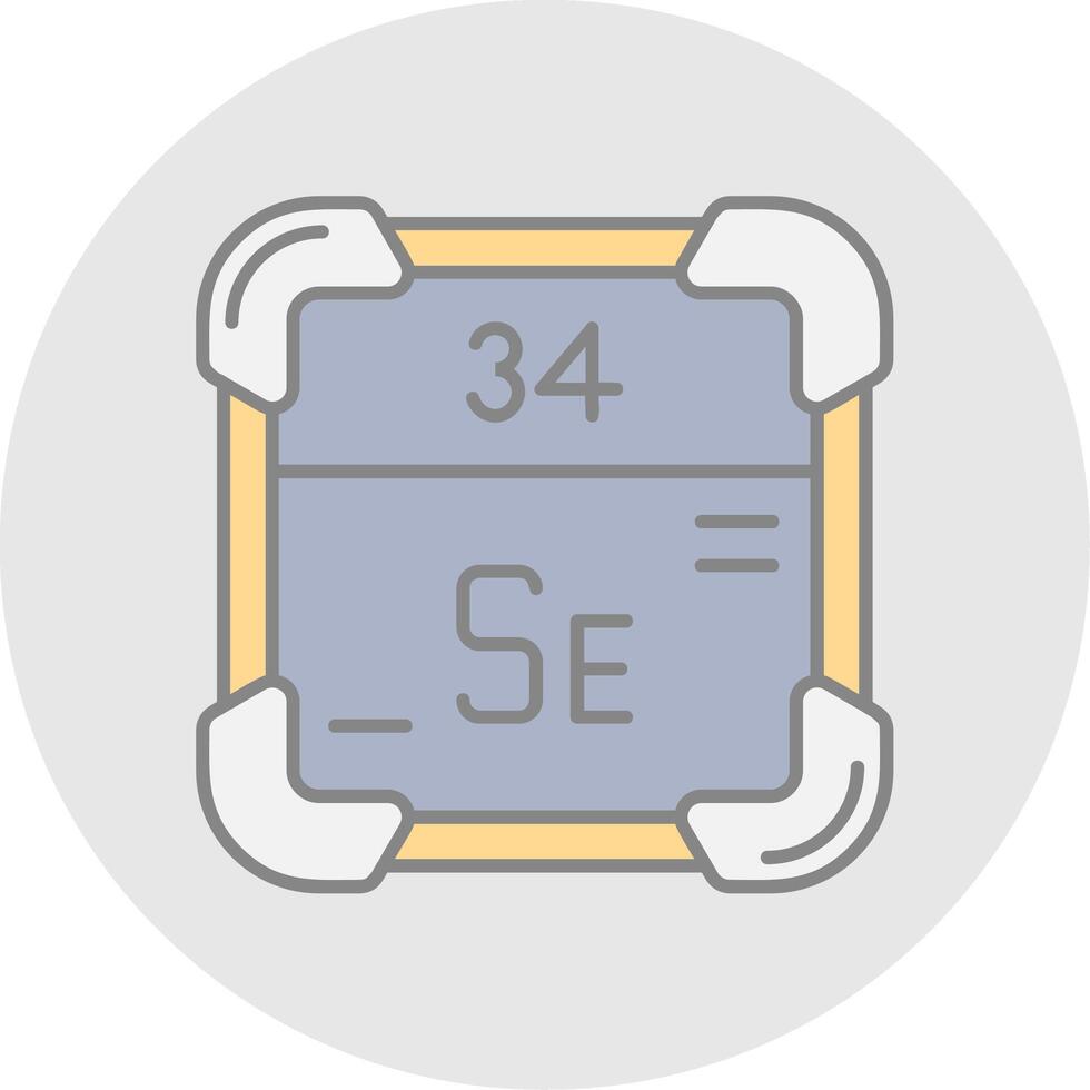 Selenium Line Filled Light Circle Icon vector