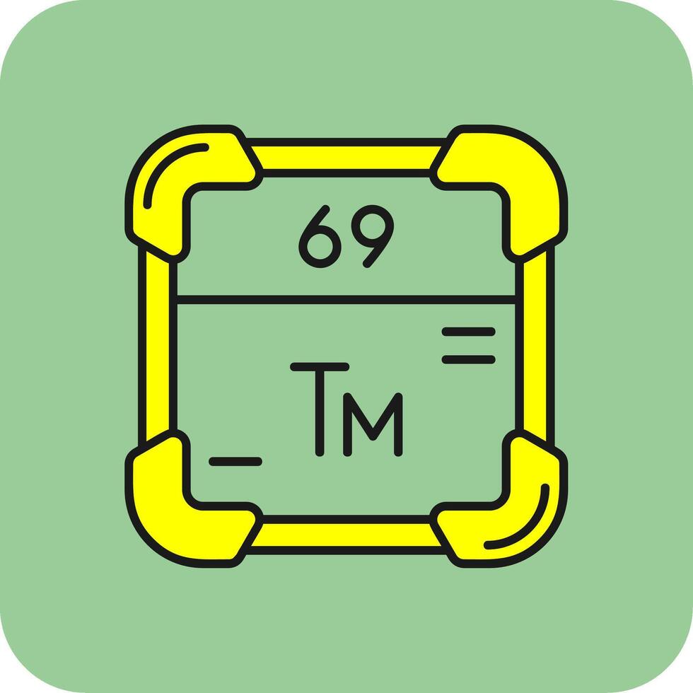 Thulium Filled Yellow Icon vector