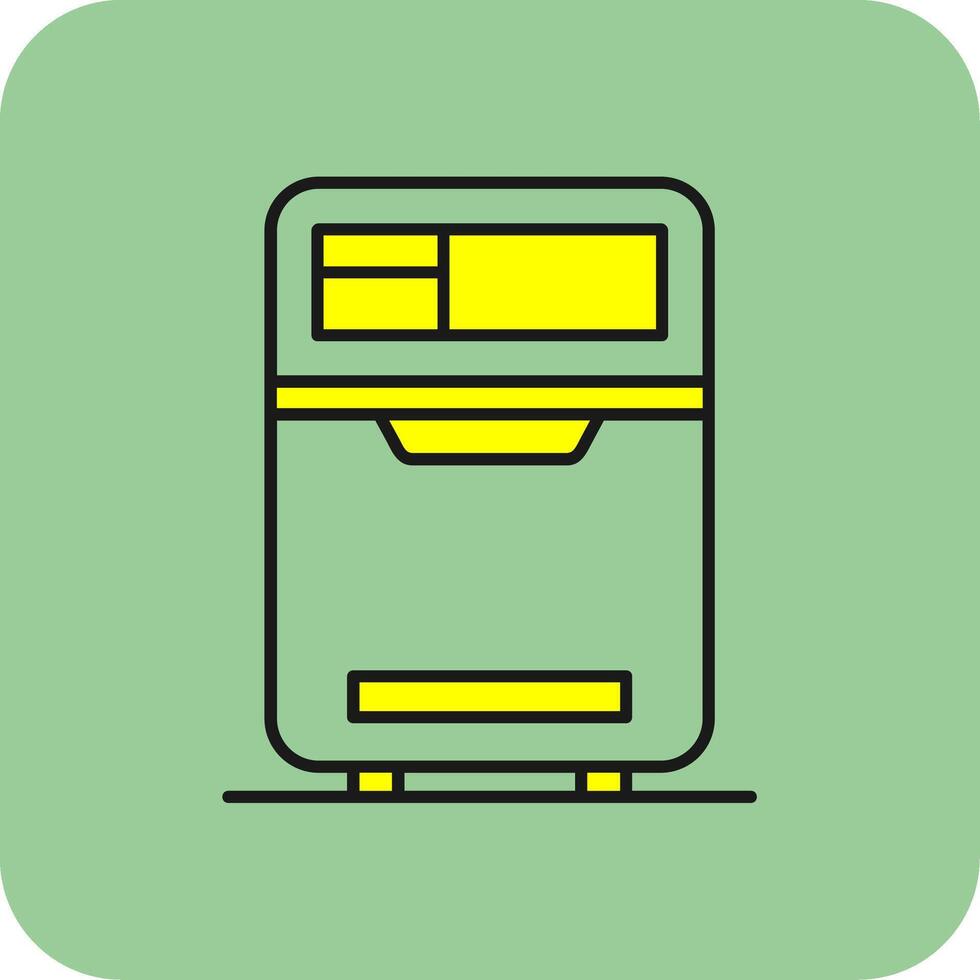 refrigerador lleno amarillo icono vector