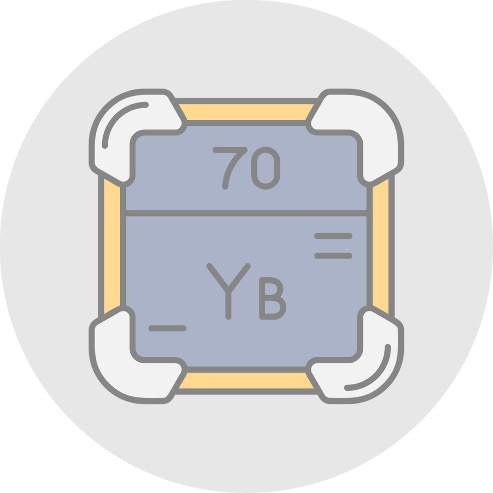 Ytterbium Line Filled Light Circle Icon vector