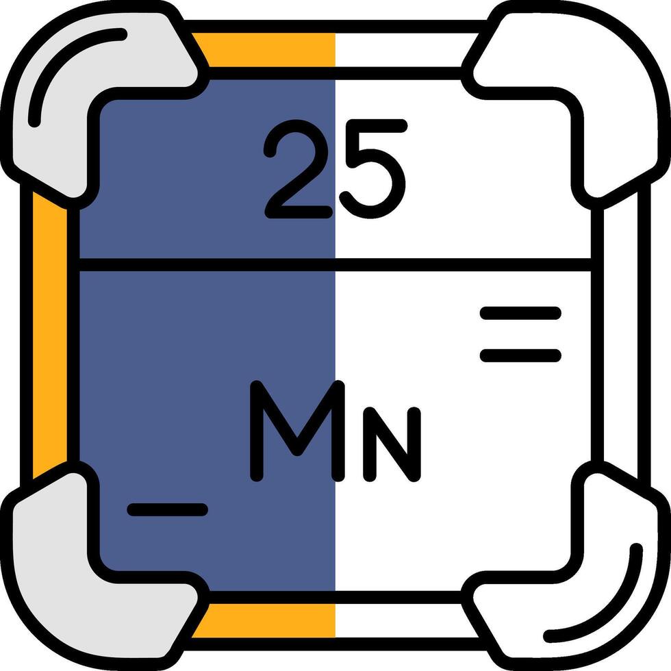 Manganese Filled Half Cut Icon vector