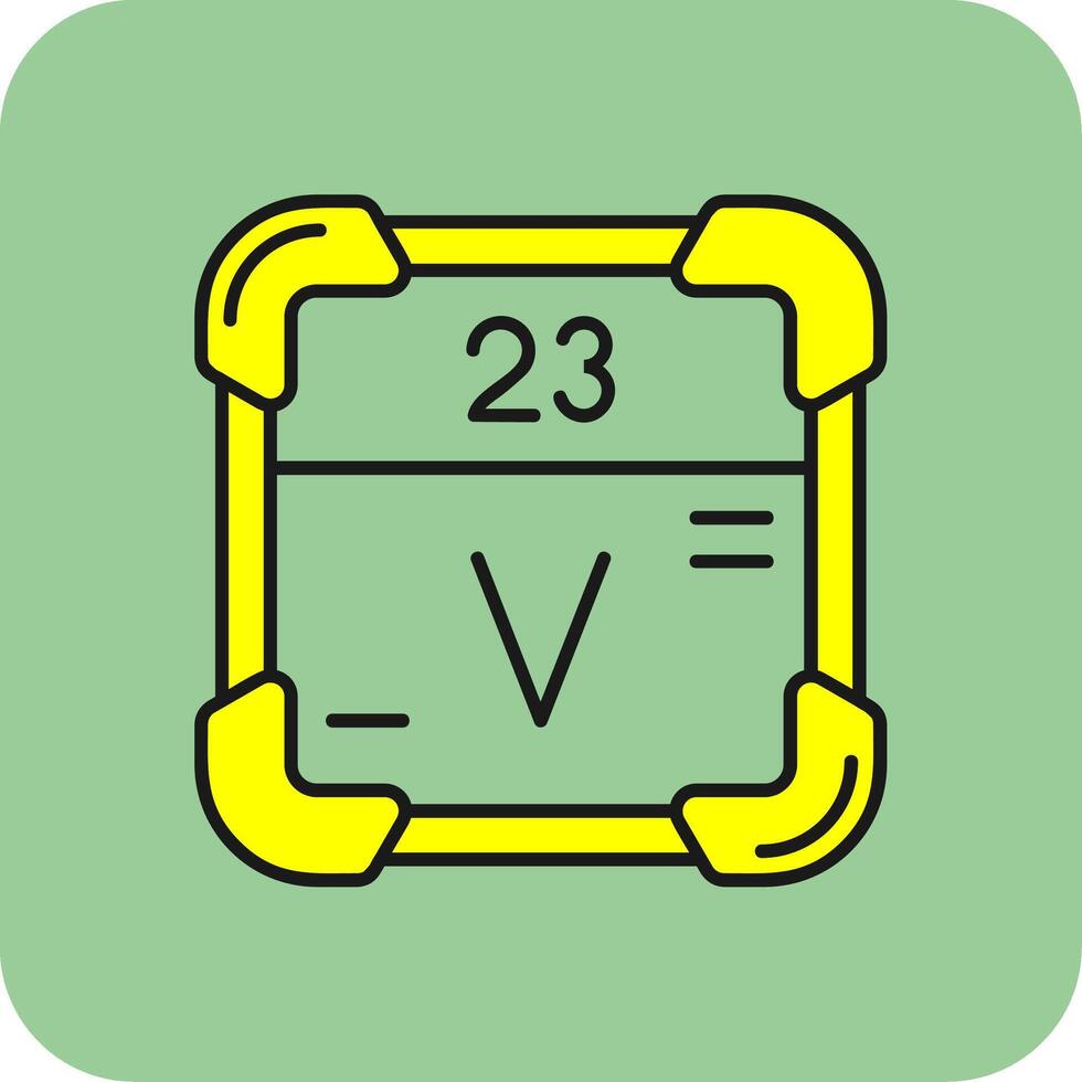 Vanadium Filled Yellow Icon vector