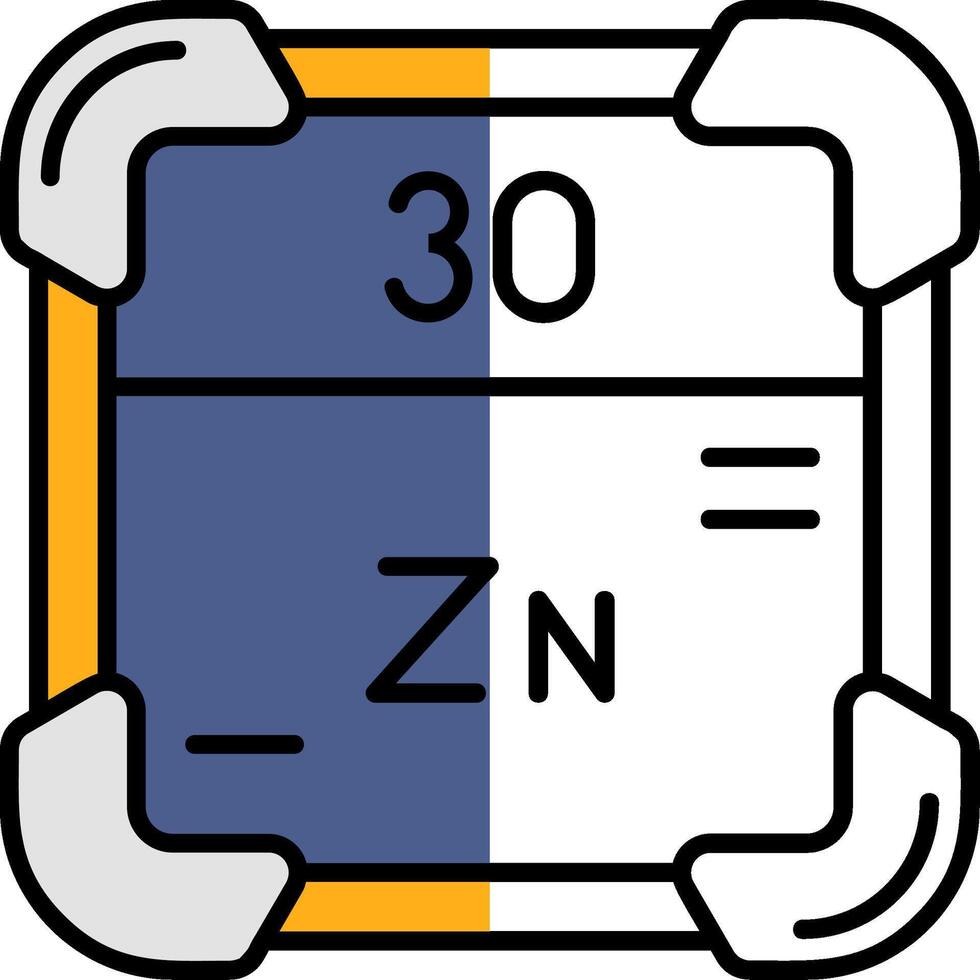 Zinc Filled Half Cut Icon vector