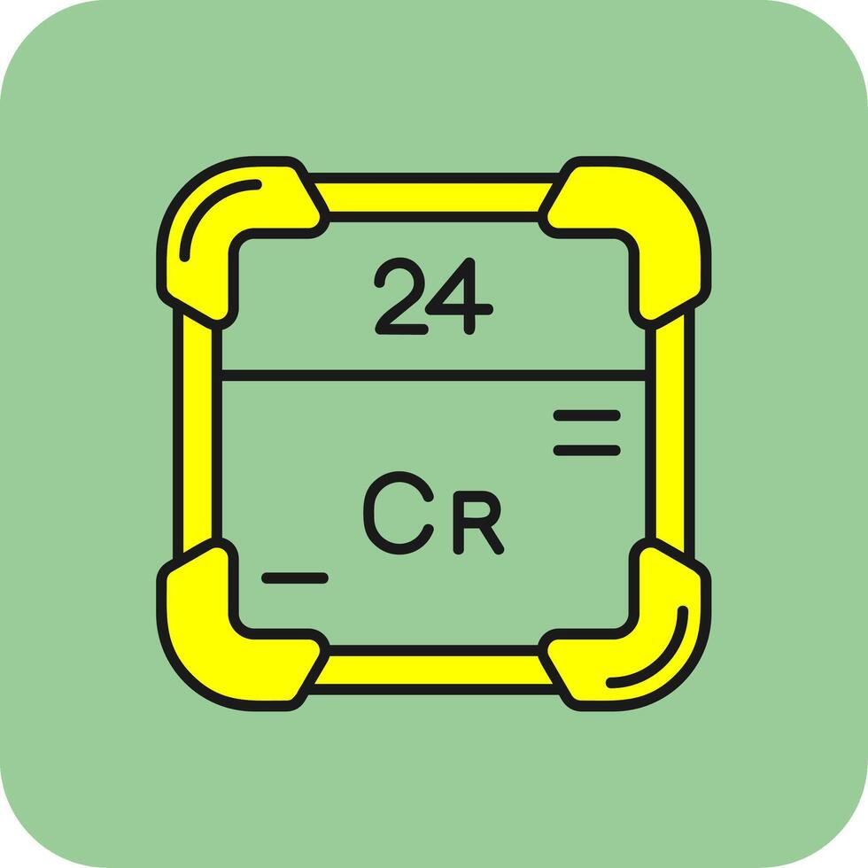 cromo lleno amarillo icono vector