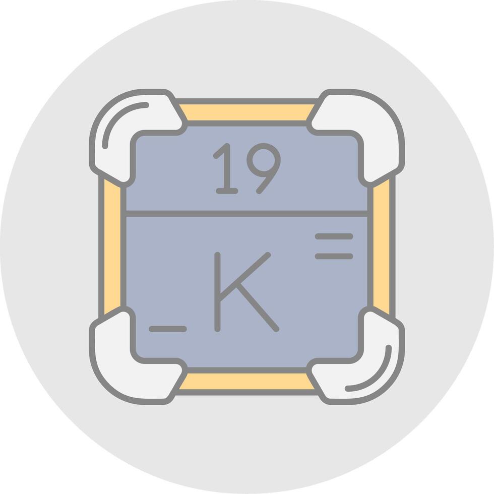 Potassium Line Filled Light Circle Icon vector