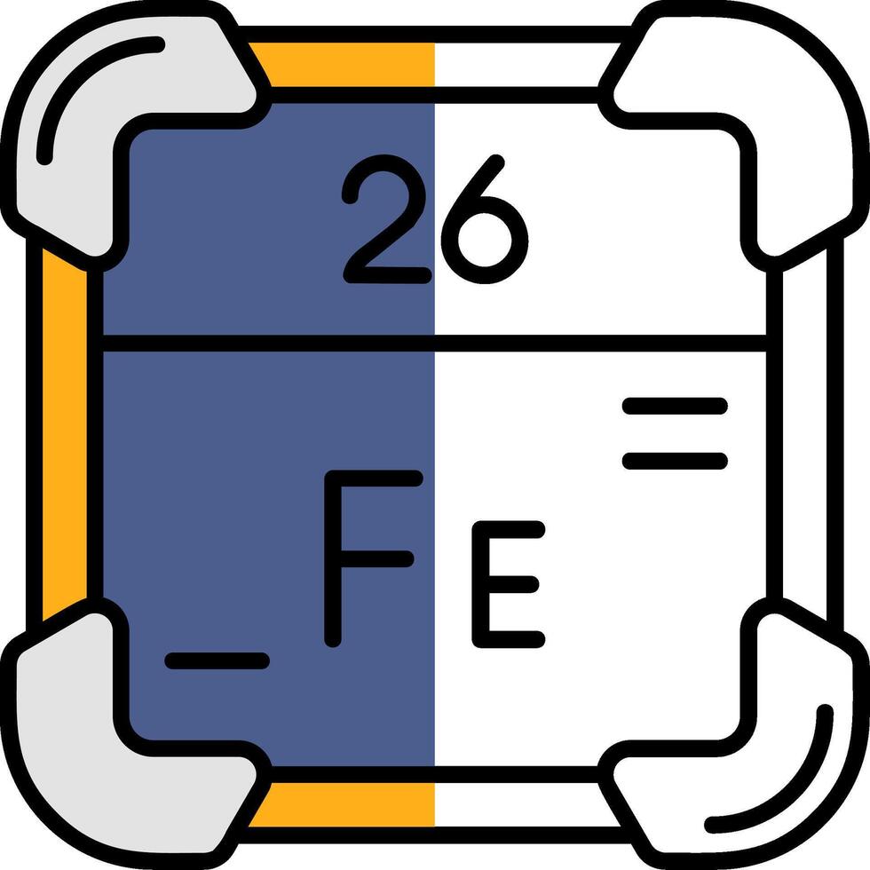 Iron Filled Half Cut Icon vector