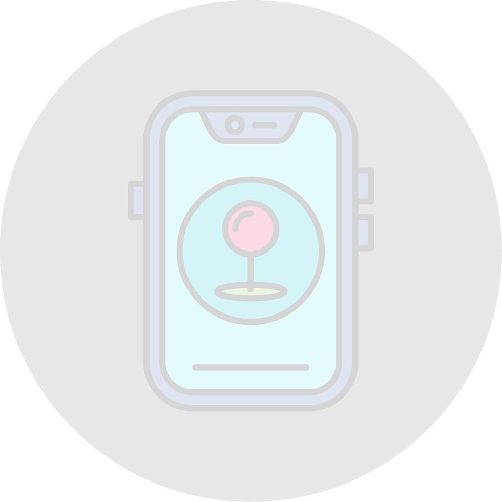 Pin Line Filled Light Circle Icon vector