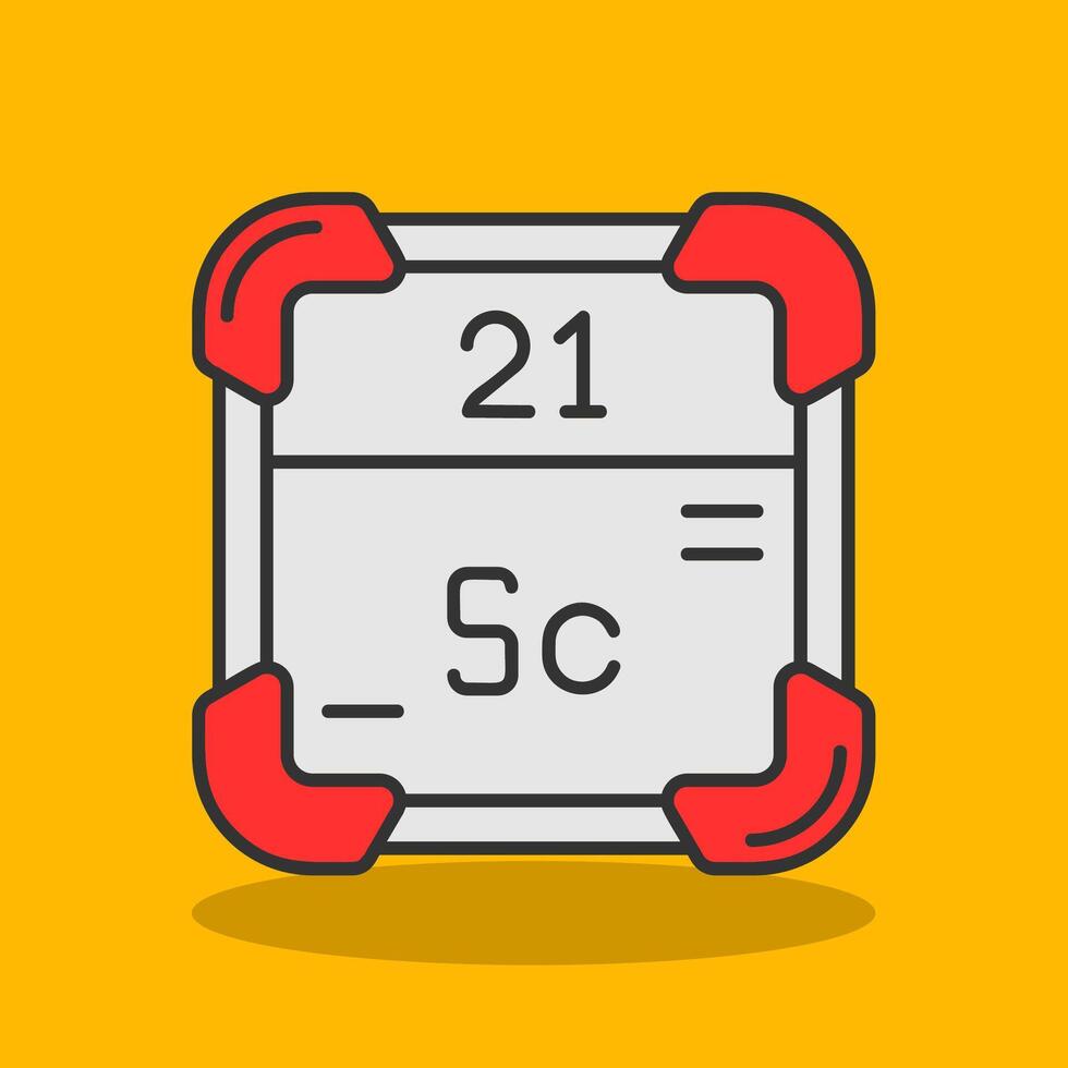 Scandium Filled Shadow Icon vector