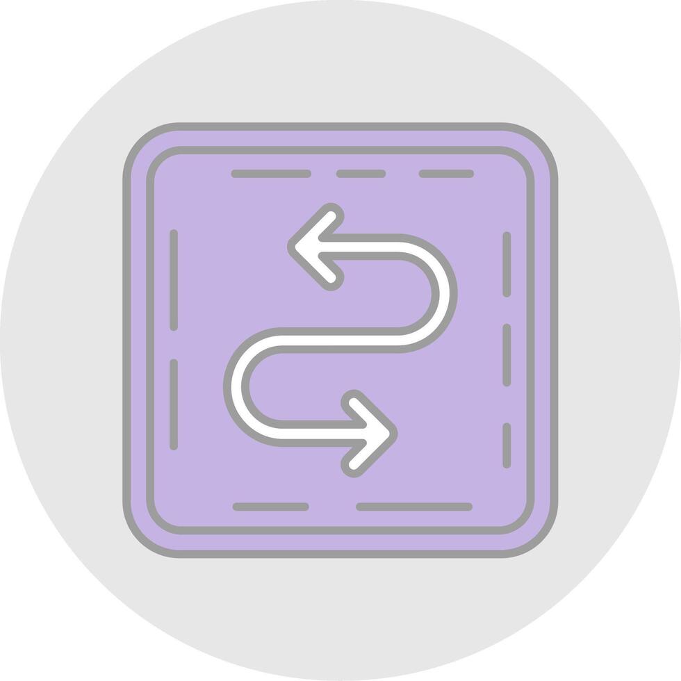 Zigzag Line Filled Light Circle Icon vector