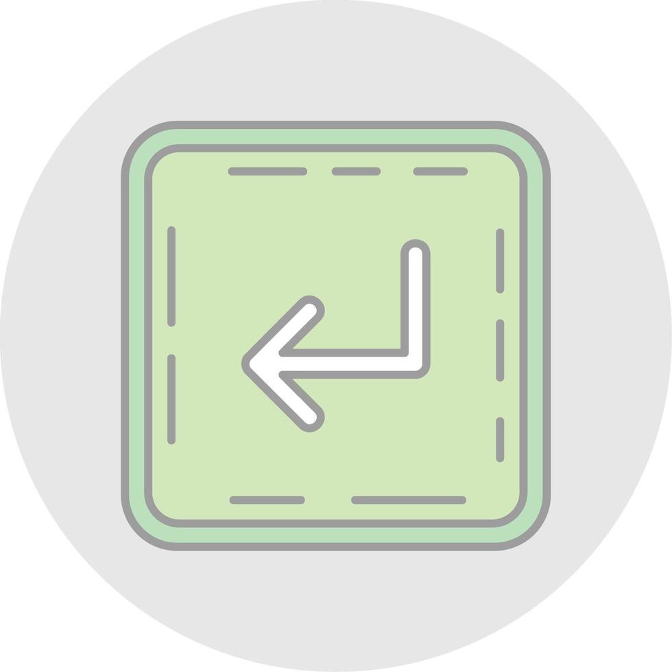 Turn Line Filled Light Circle Icon vector