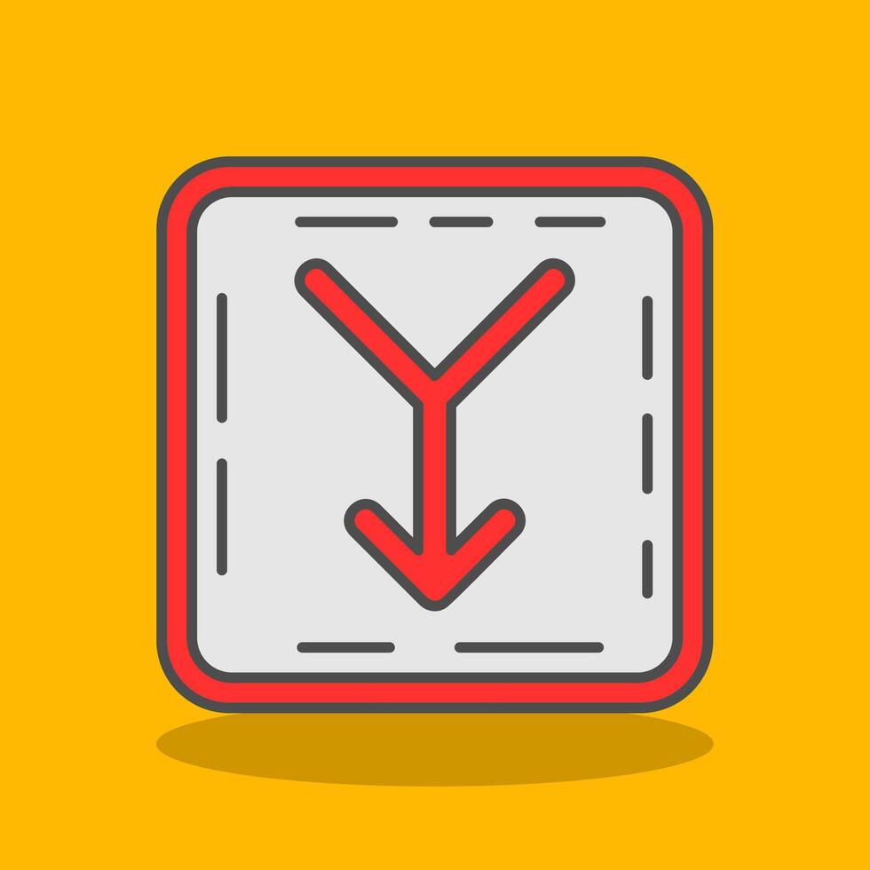 Merge Filled Shadow Icon vector