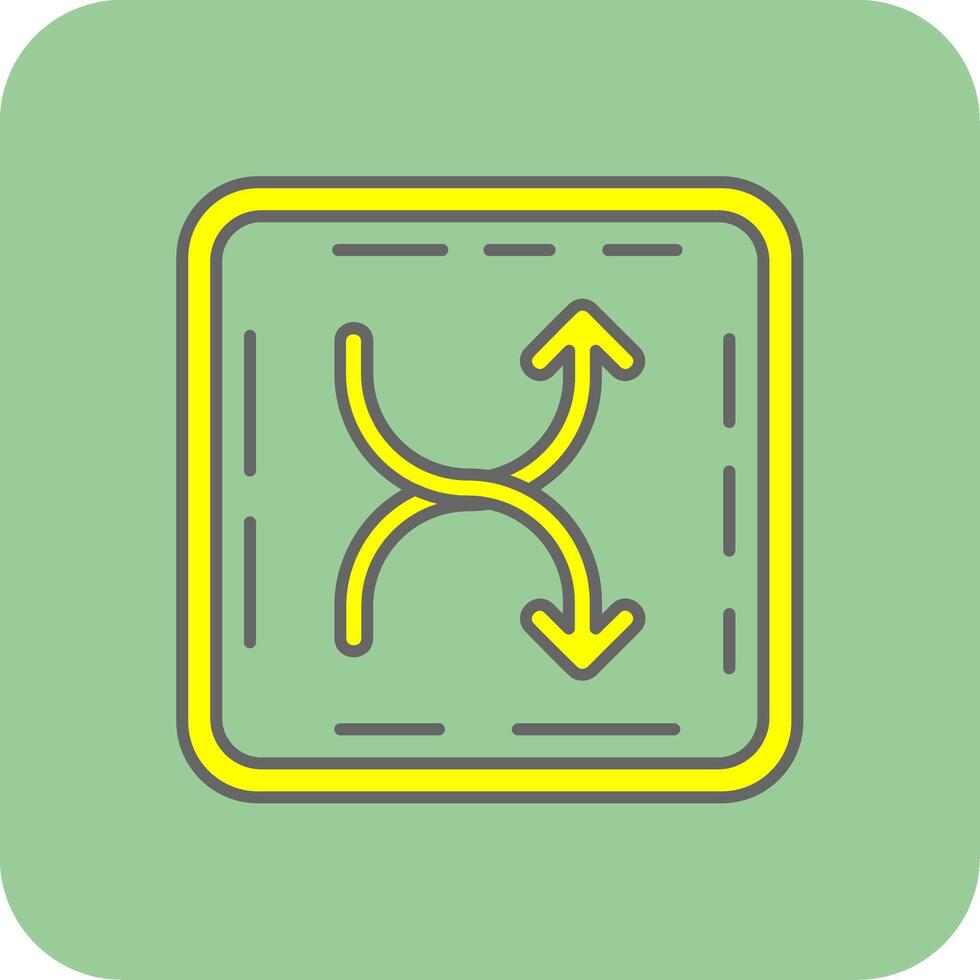 Shuffle Filled Yellow Icon vector