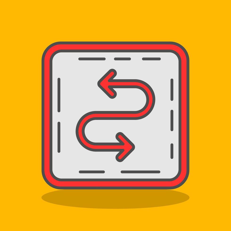 Zigzag Filled Shadow Icon vector