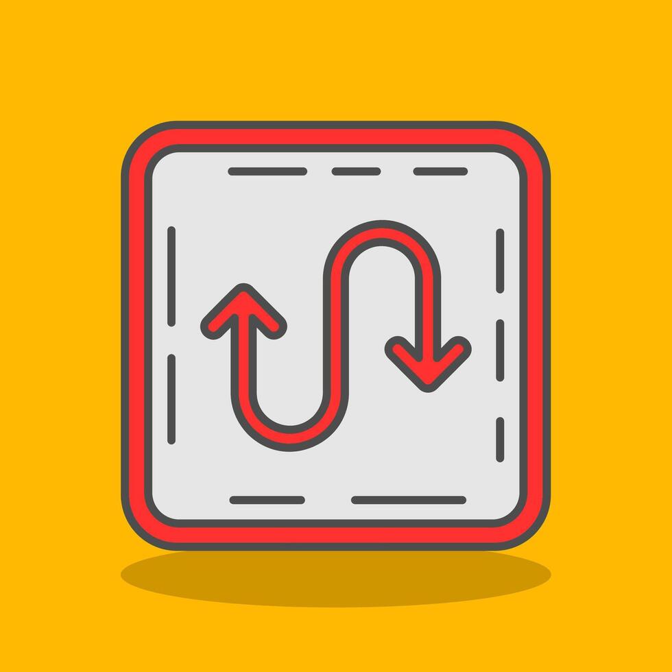 Zigzag Filled Shadow Icon vector