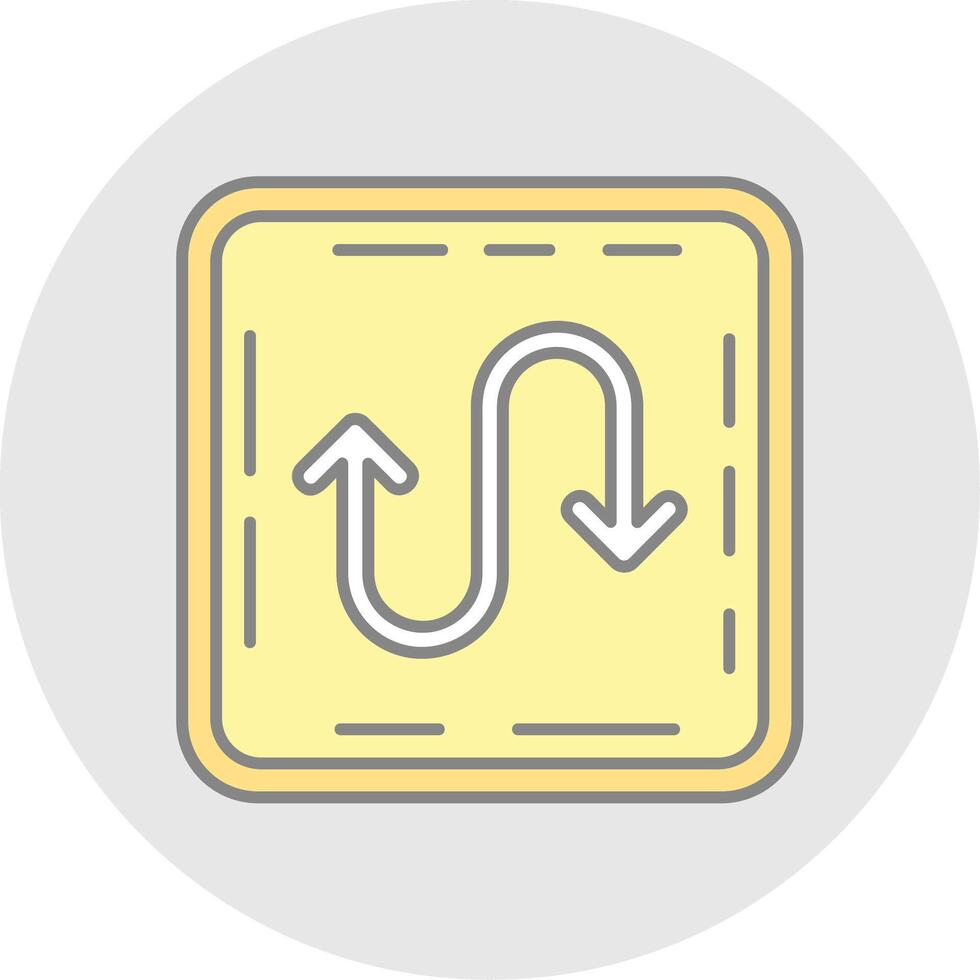 Zigzag Line Filled Light Circle Icon vector
