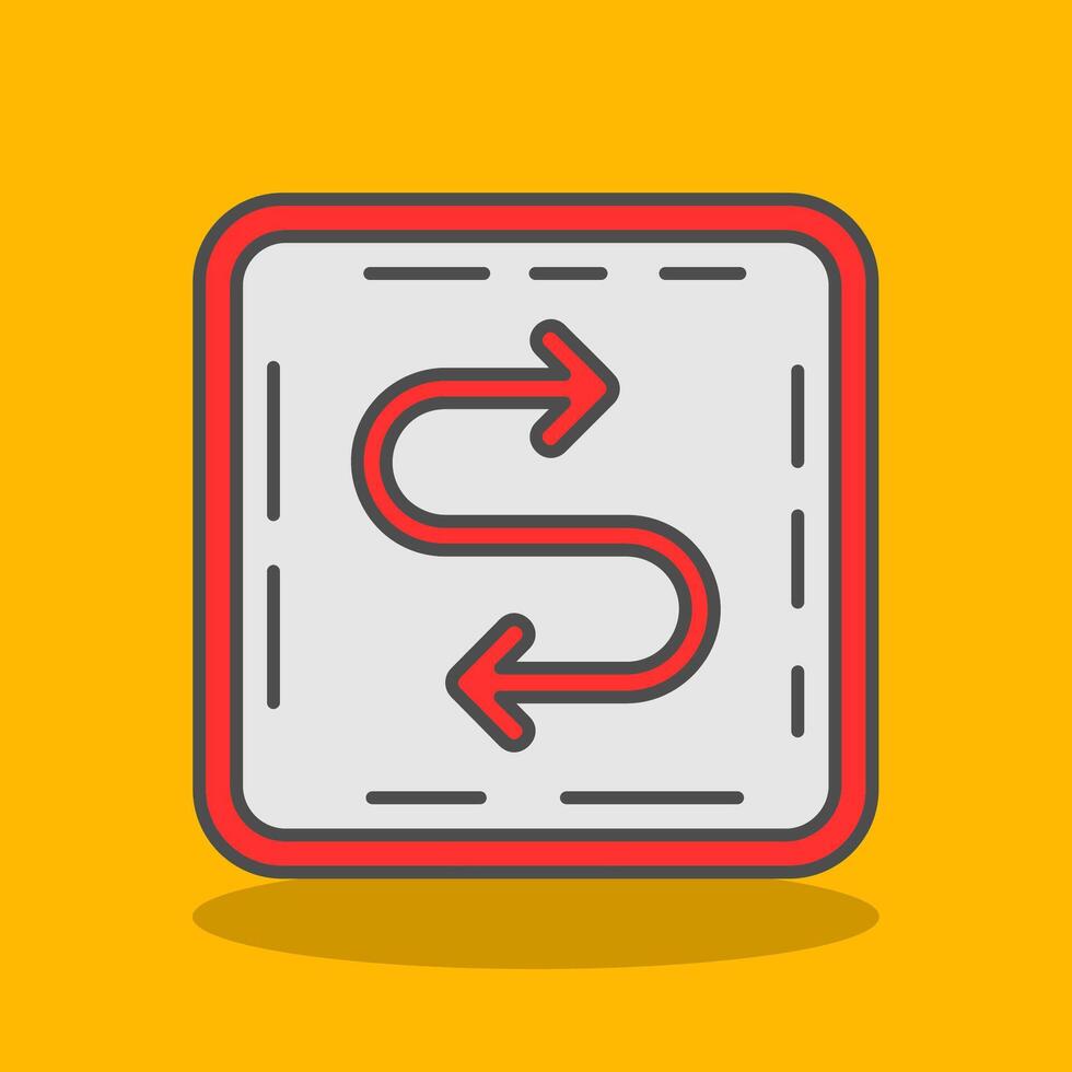 Zigzag Filled Shadow Icon vector