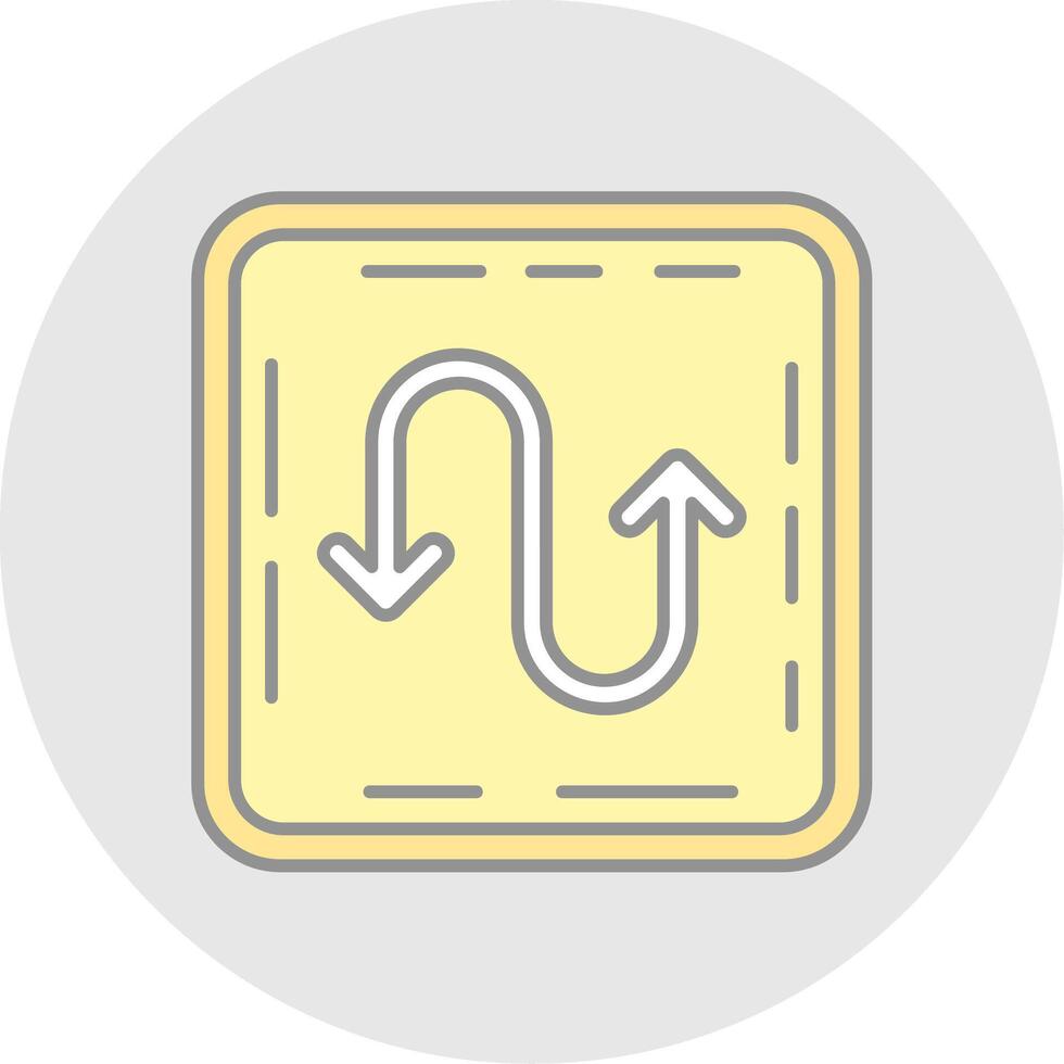 Zigzag Line Filled Light Circle Icon vector