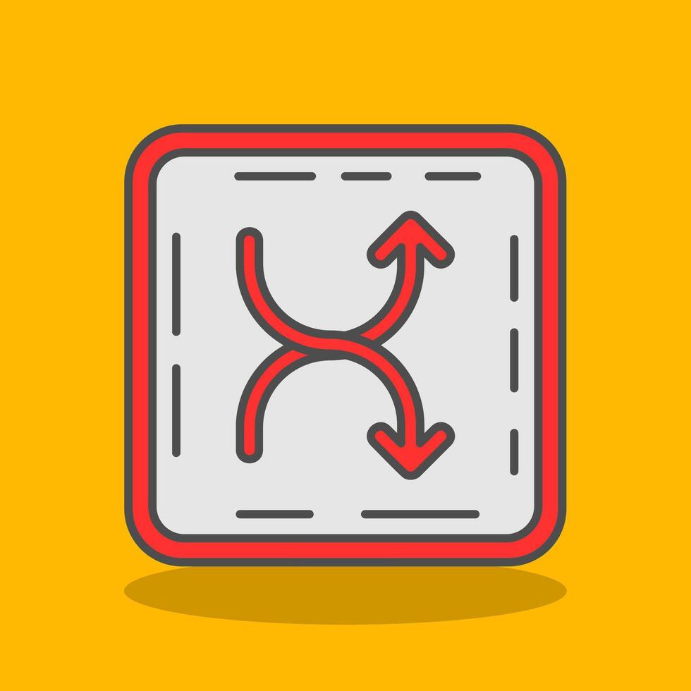 Shuffle Filled Shadow Icon vector