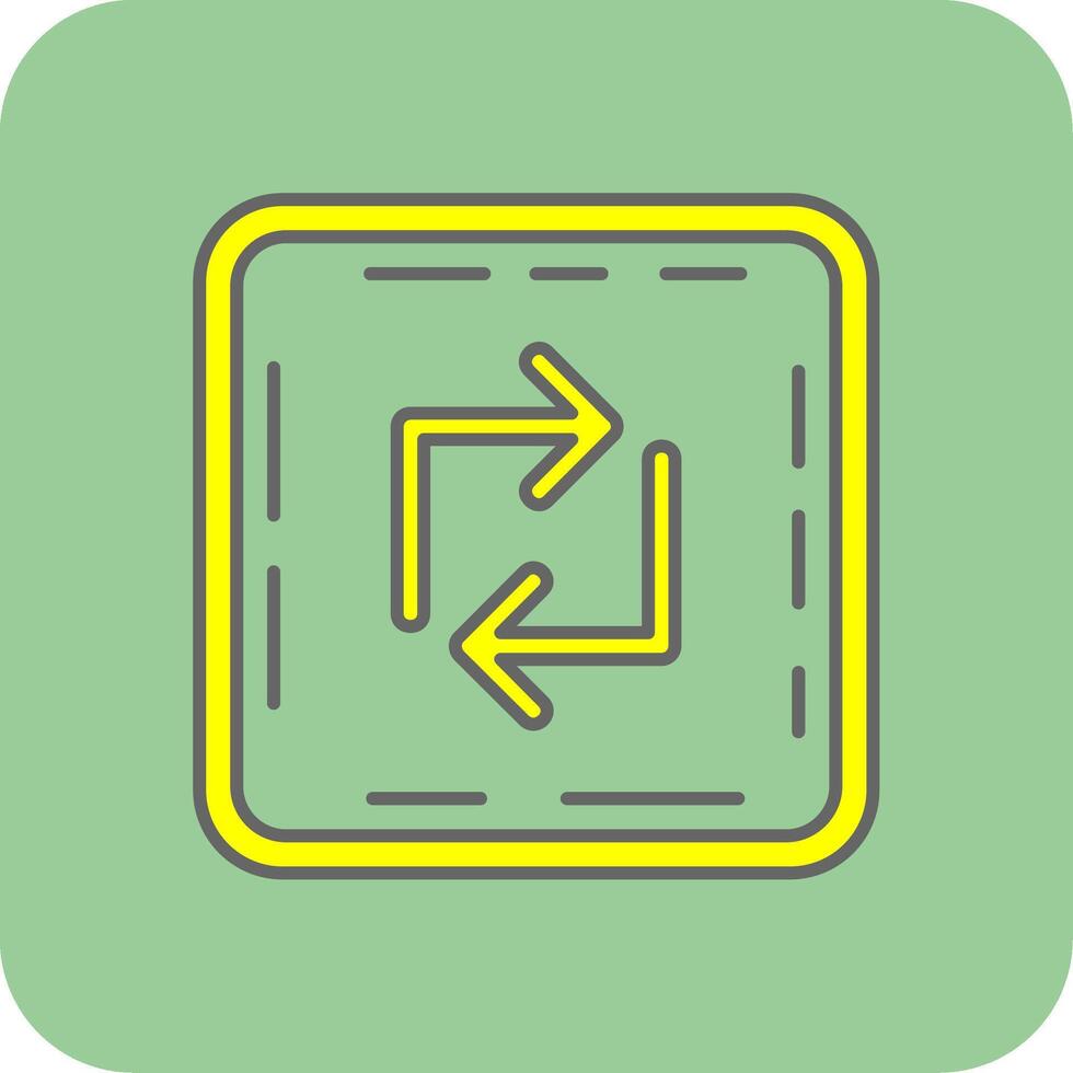 Loop Filled Yellow Icon vector