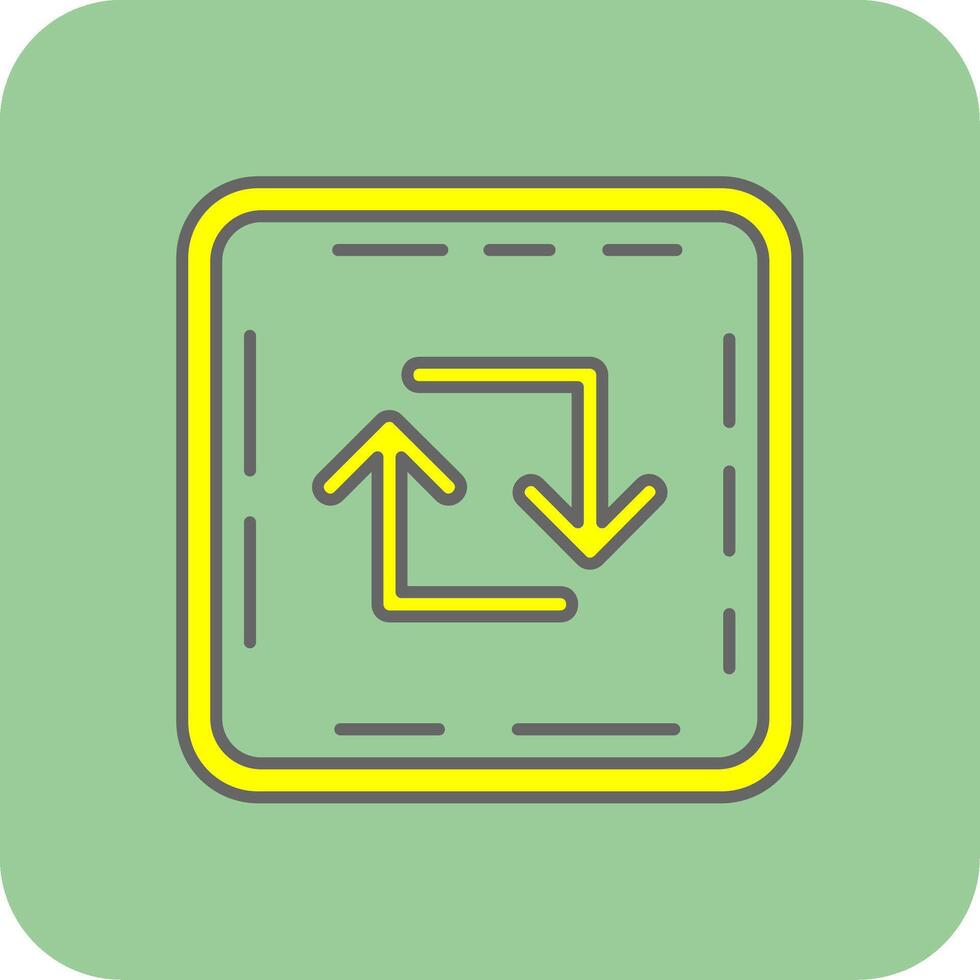 Loop Filled Yellow Icon vector