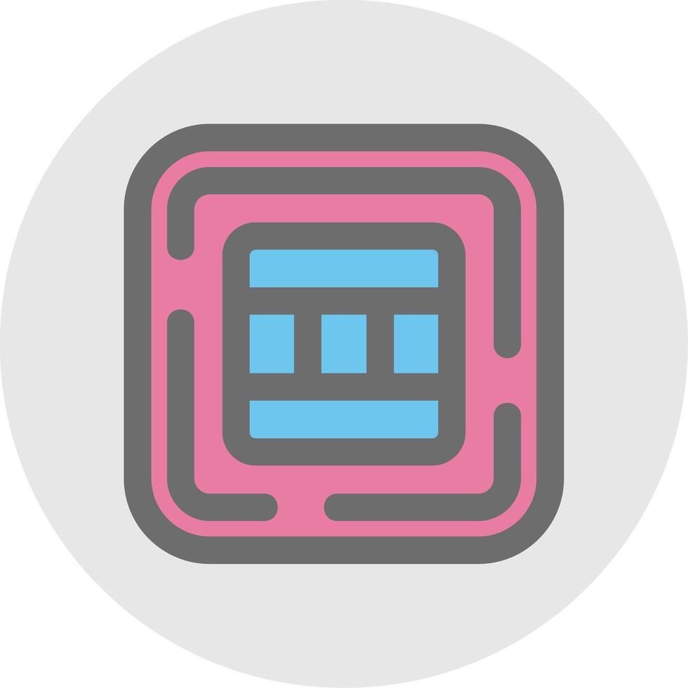 Layout Line Filled Light Circle Icon vector