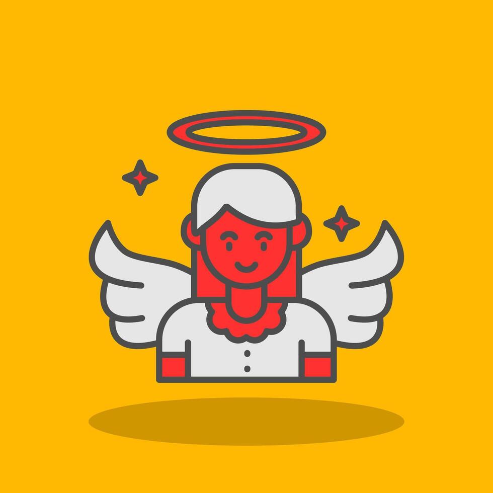 Angel Filled Shadow Icon vector