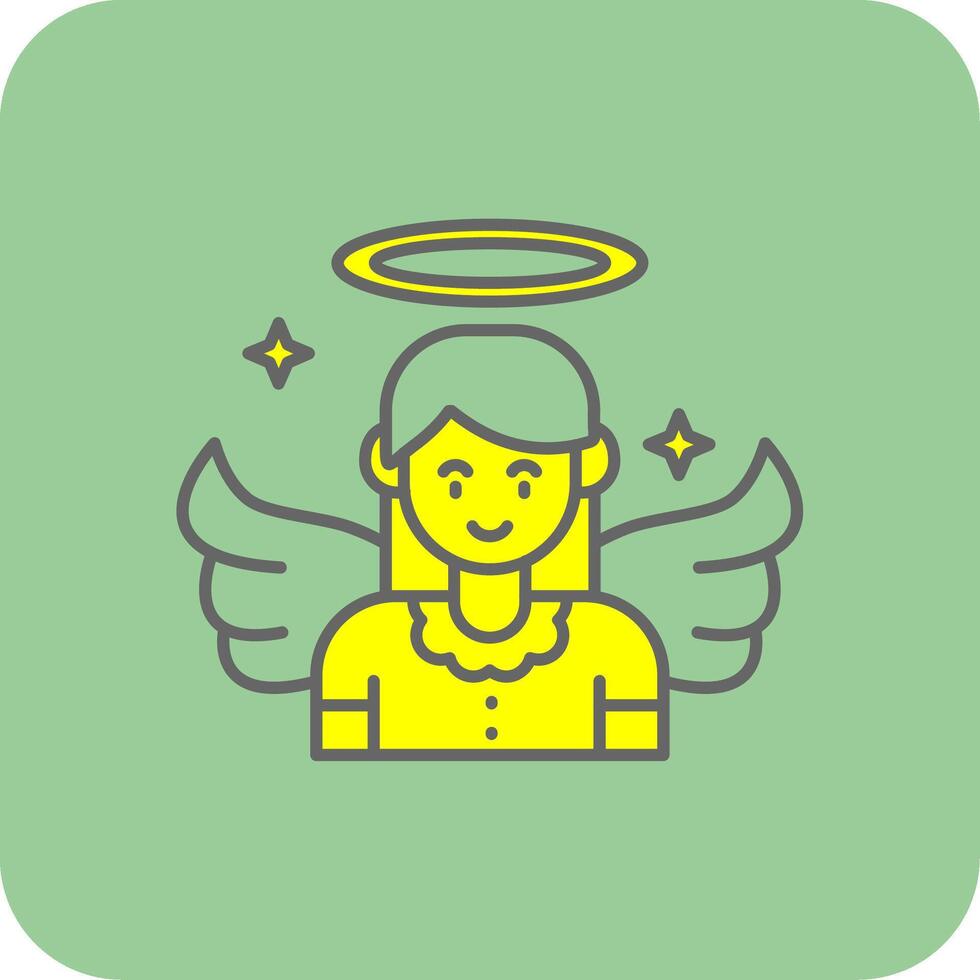 ángel lleno amarillo icono vector