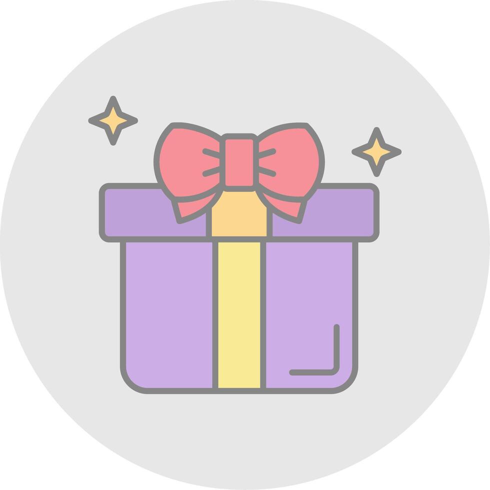 Gift Line Filled Light Circle Icon vector