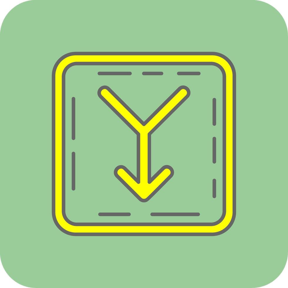 Merge Filled Yellow Icon vector