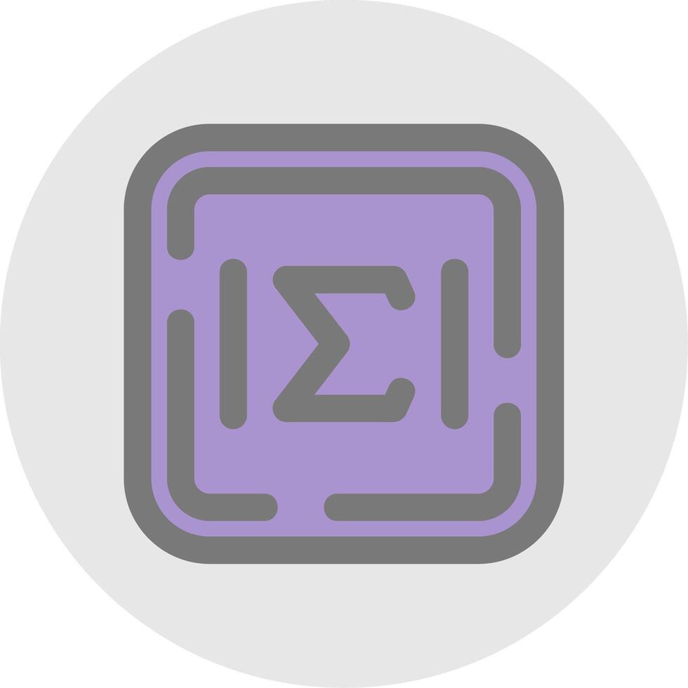 Summation Line Filled Light Circle Icon vector