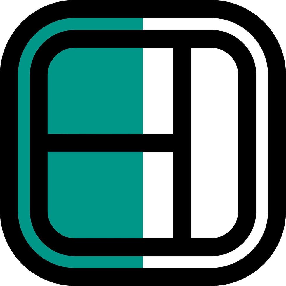 Layout Filled Half Cut Icon vector