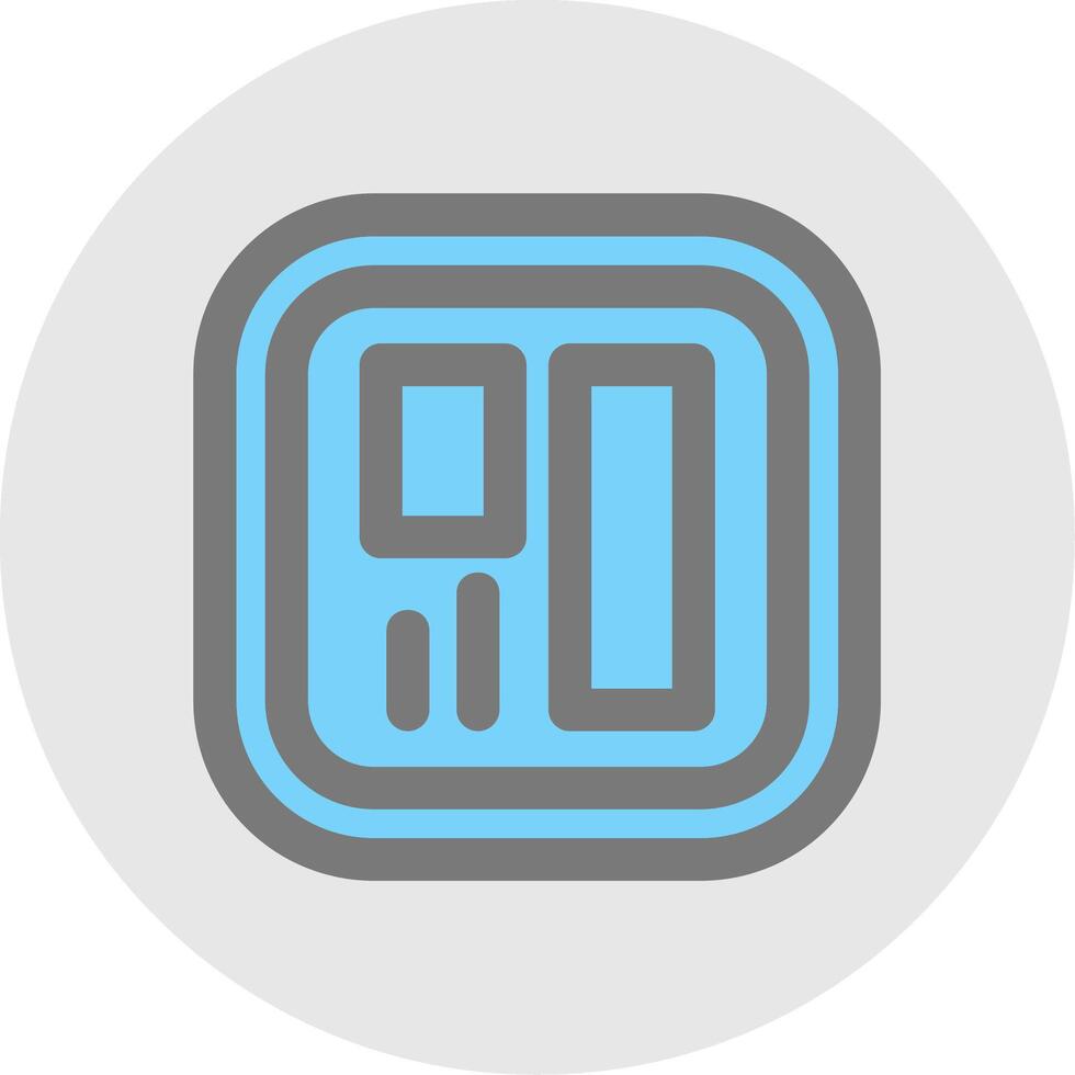 Layout Line Filled Light Circle Icon vector