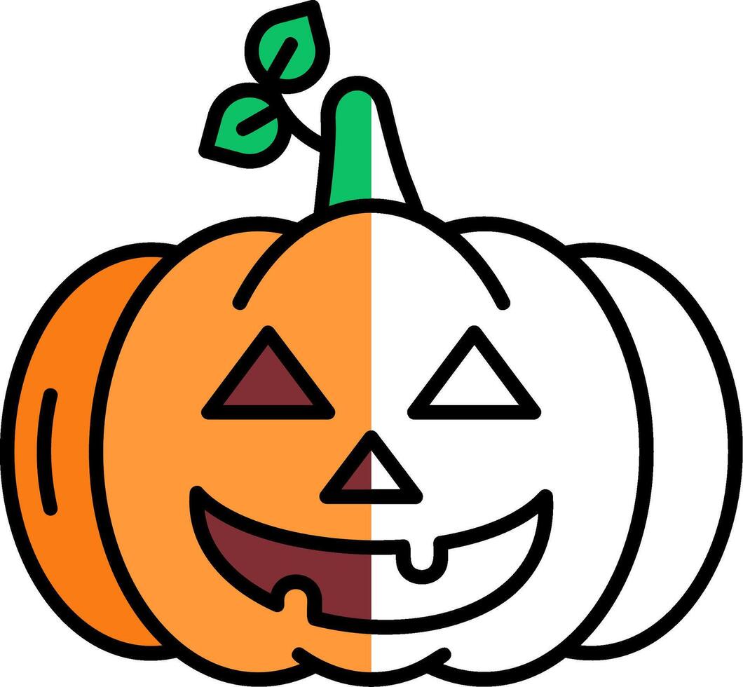 Pumpkin Filled Half Cut Icon vector