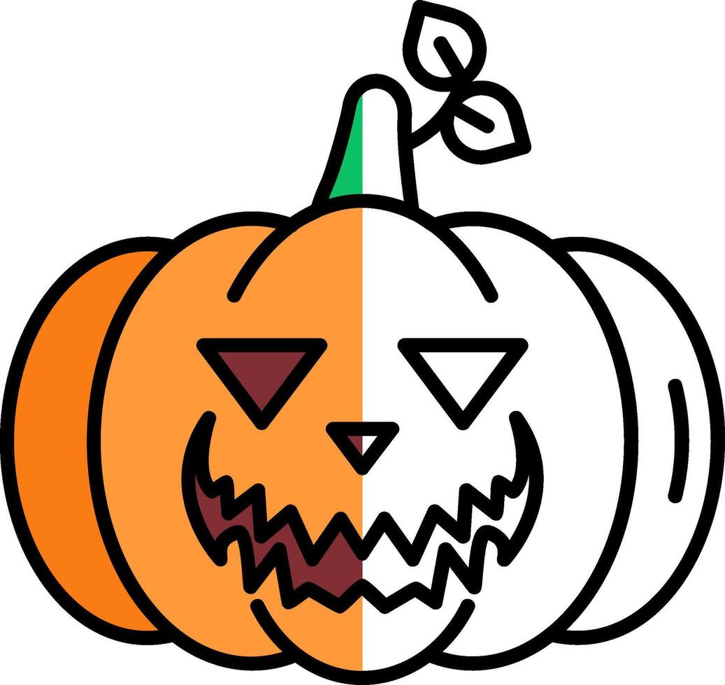 Pumpkin Filled Half Cut Icon vector